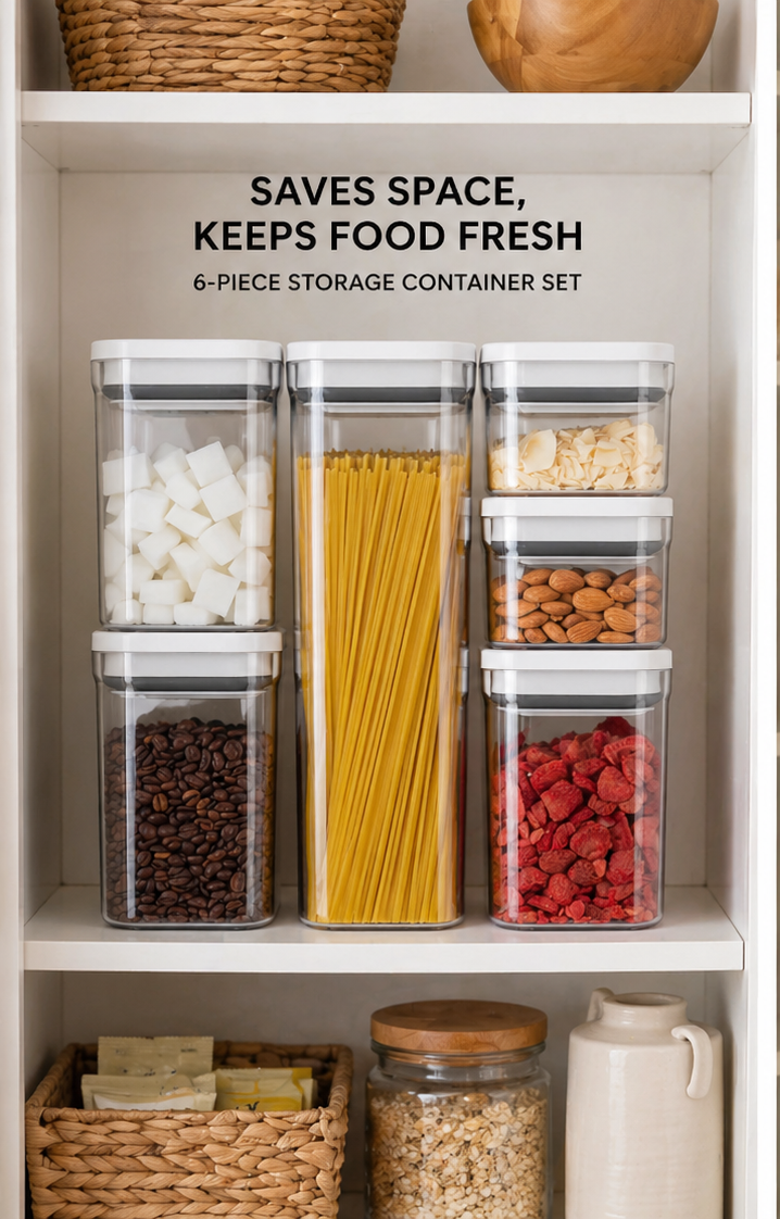 MR.SIGA 6 Piece Airtight Food Storage Container Set BPA Free