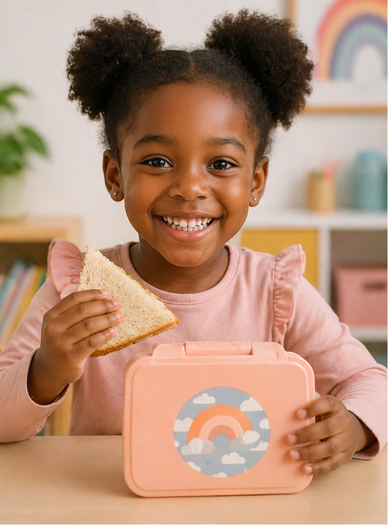 Rainbow Kids Bento Lunch Box with Divided Compartments