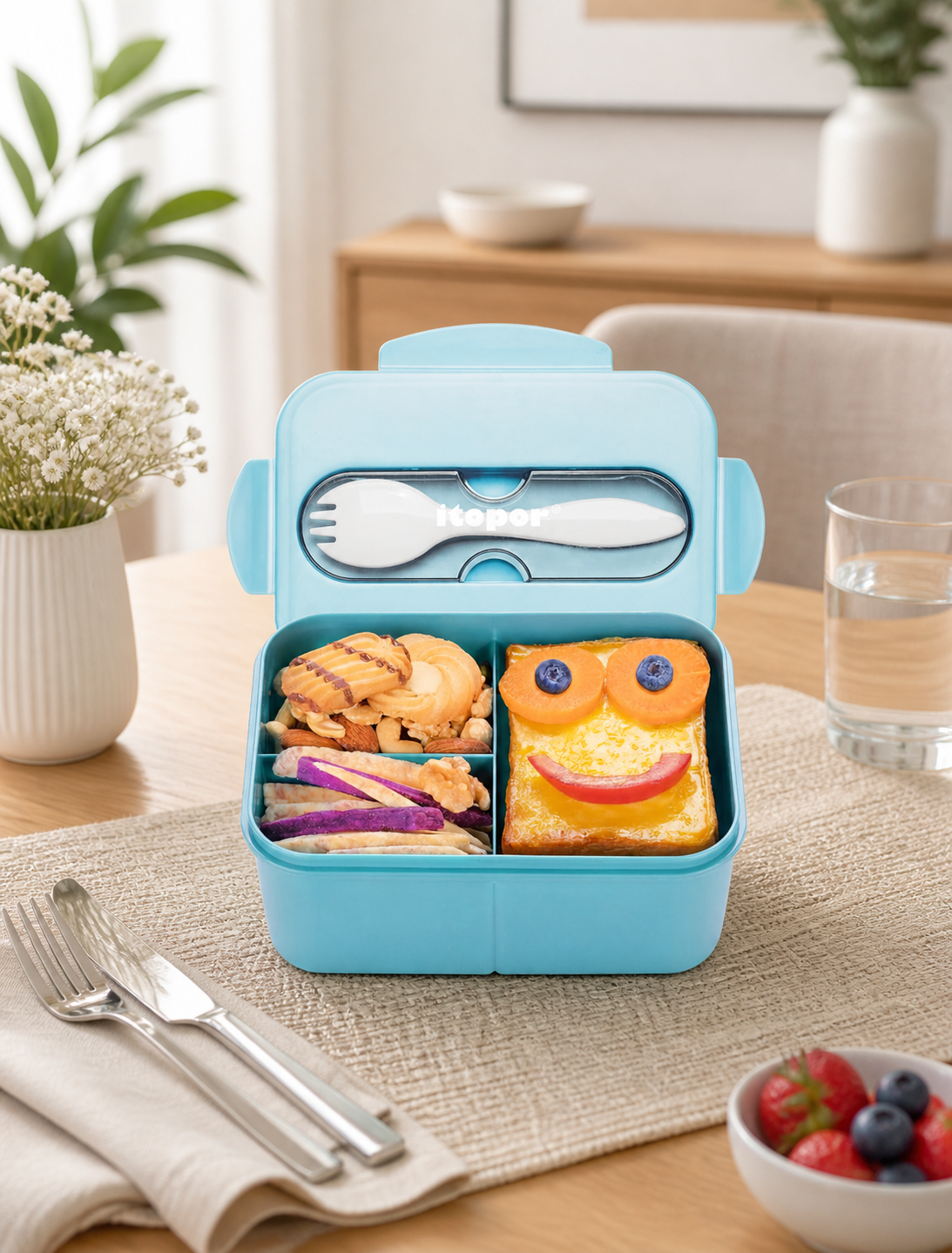 Kids Leak-Proof Bento Lunch Box with Utensils – BPA-Free